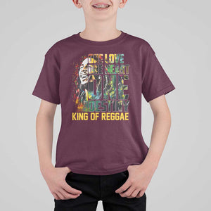 Legend Bob T Shirt For Kid One Love Heart Destiny King Of Reggae TS11 Maroon Print Your Wear