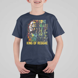 Legend Bob T Shirt For Kid One Love Heart Destiny King Of Reggae TS11 Navy Print Your Wear
