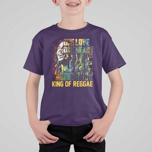 Legend Bob T Shirt For Kid One Love Heart Destiny King Of Reggae TS11 Purple Print Your Wear