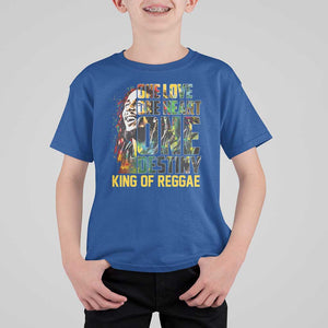 Legend Bob T Shirt For Kid One Love Heart Destiny King Of Reggae TS11 Royal Blue Print Your Wear