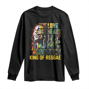 Legend Bob Long Sleeve Shirt One Love Heart Destiny King Of Reggae TS11 Black Print Your Wear