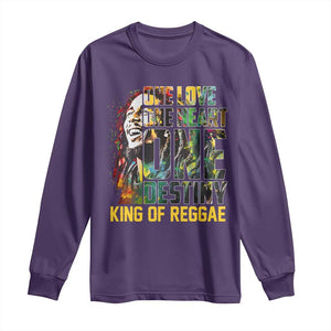 Legend Bob Long Sleeve Shirt One Love Heart Destiny King Of Reggae TS11 Purple Print Your Wear