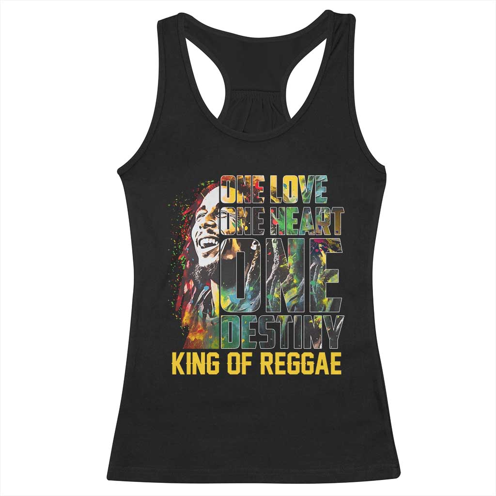 Legend Bob Racerback Tank Top One Love Heart Destiny King Of Reggae TS11 Black Print Your Wear