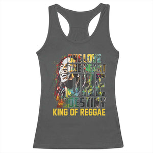 Legend Bob Racerback Tank Top One Love Heart Destiny King Of Reggae TS11 Dark Heather Print Your Wear