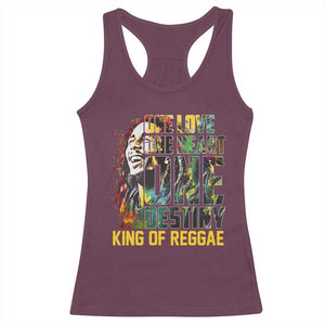 Legend Bob Racerback Tank Top One Love Heart Destiny King Of Reggae TS11 Maroon Print Your Wear