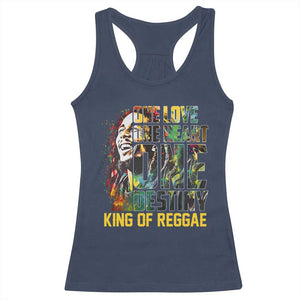 Legend Bob Racerback Tank Top One Love Heart Destiny King Of Reggae TS11 Navy Print Your Wear