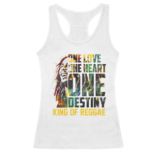 Legend Bob Racerback Tank Top One Love Heart Destiny King Of Reggae TS11 White Print Your Wear