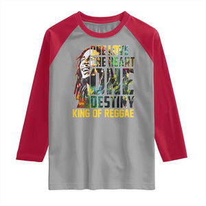 Legend Bob Raglan Shirt One Love Heart Destiny King Of Reggae TS11 Sport Gray Red Print Your Wear