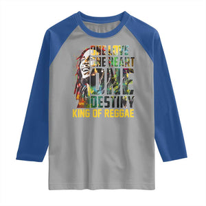 Legend Bob Raglan Shirt One Love Heart Destiny King Of Reggae TS11 Sport Gray Royal Print Your Wear