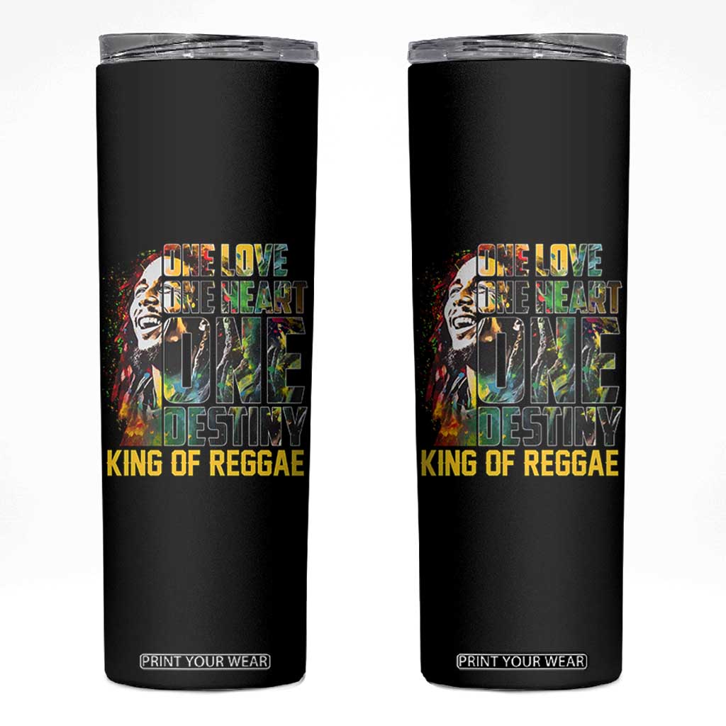 Legend Bob Skinny Tumbler One Love Heart Destiny King Of Reggae TS11 Black Print Your Wear