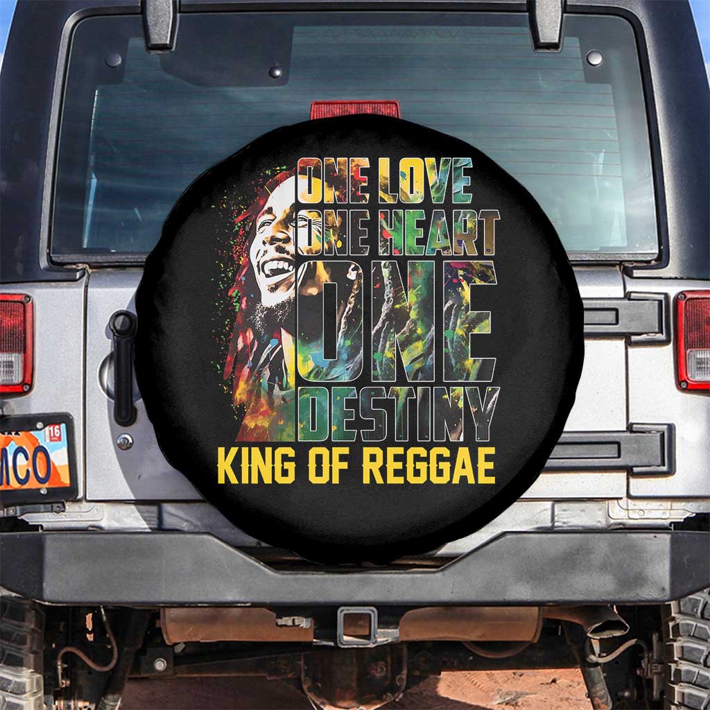 Legend Bob Spare Tire Cover One Love Heart Destiny King Of Reggae TS11 No hole Black Print Your Wear