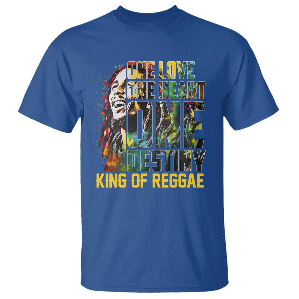Legend Bob T Shirt One Love Heart Destiny King Of Reggae TS11 Royal Blue Print Your Wear