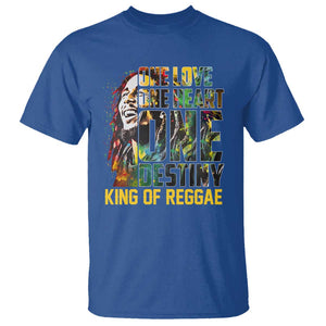 Legend Bob T Shirt One Love Heart Destiny King Of Reggae TS11 Royal Blue Print Your Wear