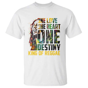 Legend Bob T Shirt One Love Heart Destiny King Of Reggae TS11 White Print Your Wear