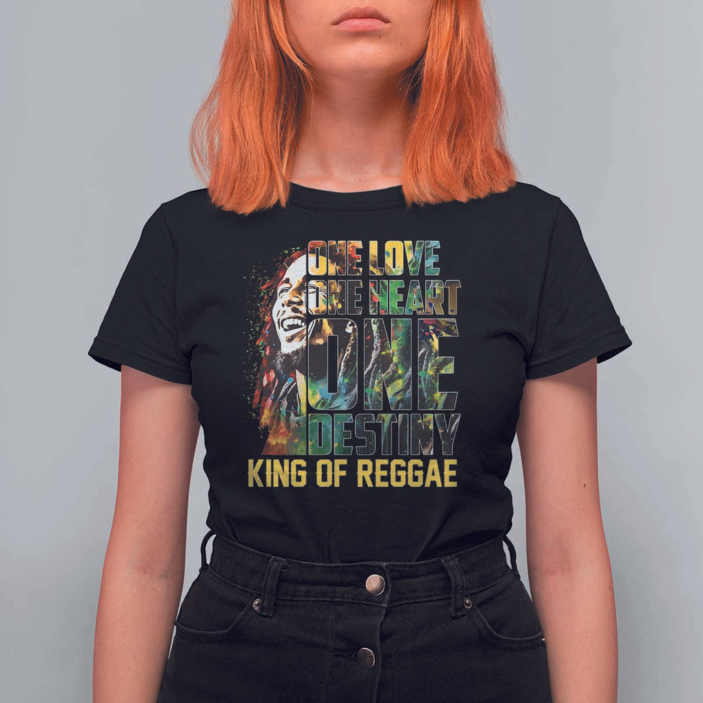 Legend Bob T Shirt For Women One Love Heart Destiny King Of Reggae TS11 Black Print Your Wear