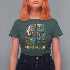 Legend Bob T Shirt For Women One Love Heart Destiny King Of Reggae TS11 Dark Forest Green Print Your Wear