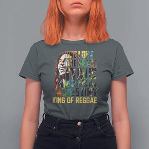 Legend Bob T Shirt For Women One Love Heart Destiny King Of Reggae TS11 Dark Heather Print Your Wear
