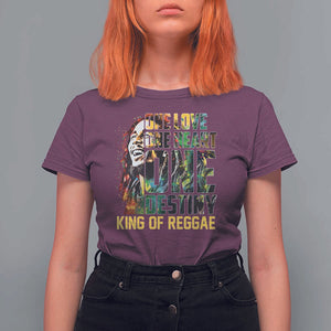 Legend Bob T Shirt For Women One Love Heart Destiny King Of Reggae TS11 Maroon Print Your Wear