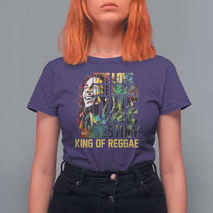 Legend Bob T Shirt For Women One Love Heart Destiny King Of Reggae TS11 Purple Print Your Wear