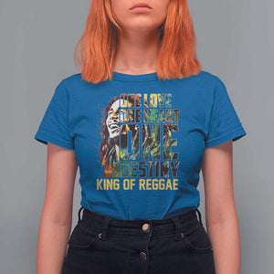 Legend Bob T Shirt For Women One Love Heart Destiny King Of Reggae TS11 Royal Blue Print Your Wear