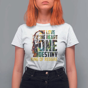 Legend Bob T Shirt For Women One Love Heart Destiny King Of Reggae TS11 White Print Your Wear