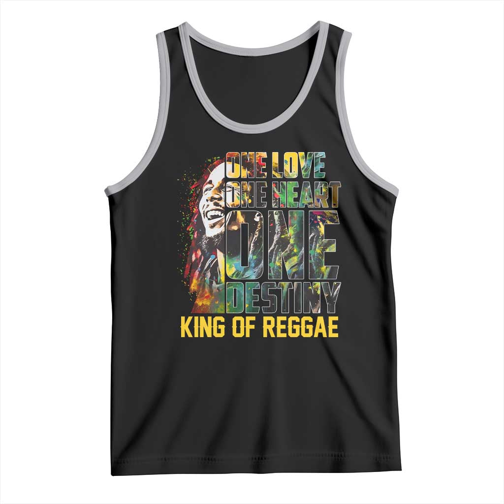 Legend Bob Tank Top One Love Heart Destiny King Of Reggae TS11 Black Athletic Heather Print Your Wear