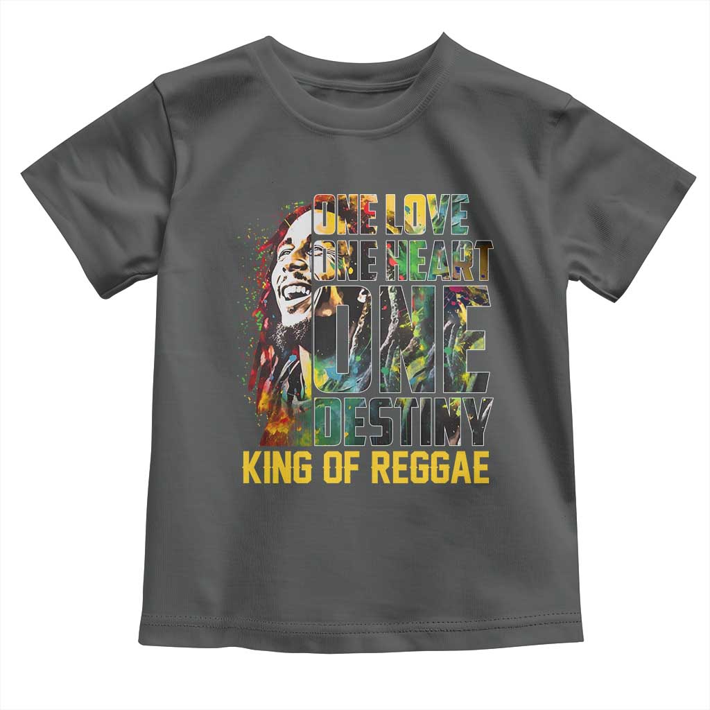 Legend Bob Toddler T Shirt One Love Heart Destiny King Of Reggae TS11 Dark Heather Print Your Wear
