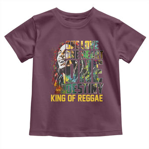 Legend Bob Toddler T Shirt One Love Heart Destiny King Of Reggae TS11 Maroon Print Your Wear