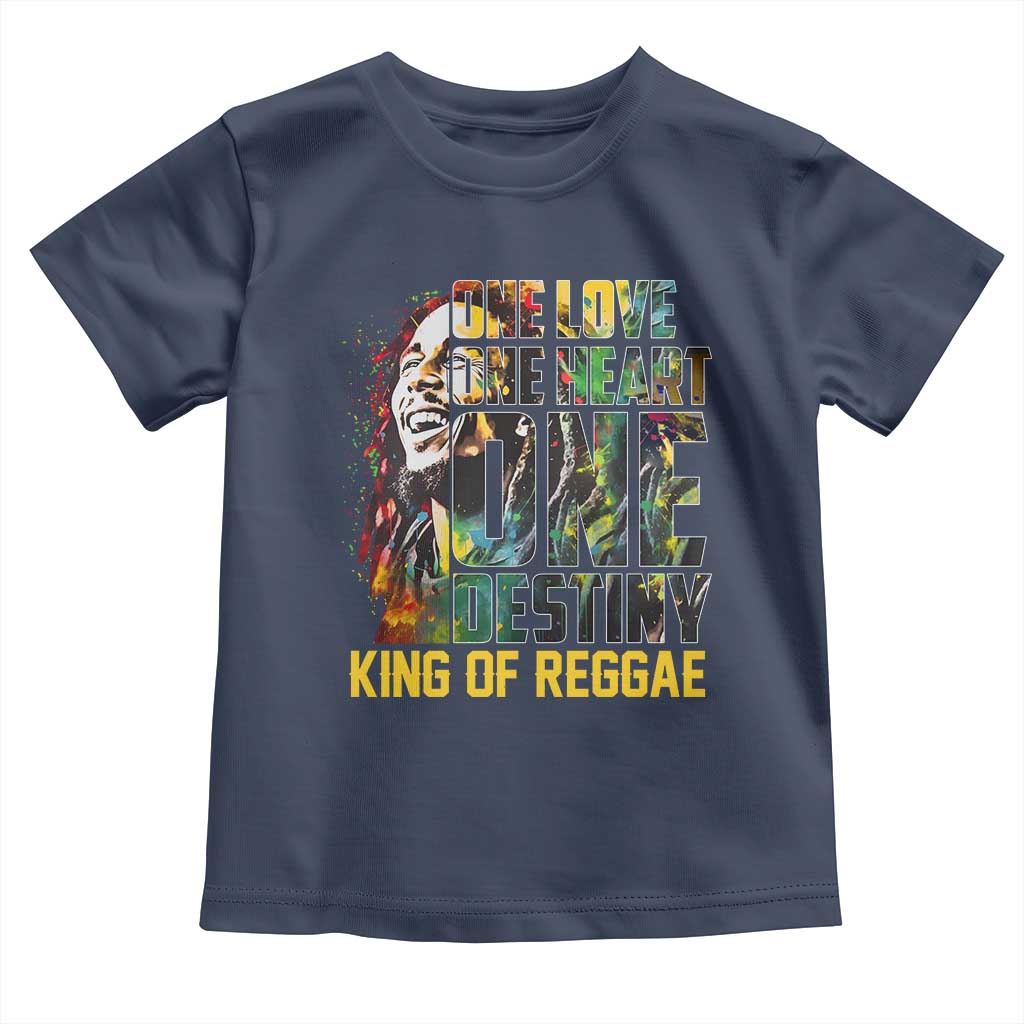 Legend Bob Toddler T Shirt One Love Heart Destiny King Of Reggae TS11 Navy Print Your Wear