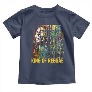 Legend Bob Toddler T Shirt One Love Heart Destiny King Of Reggae TS11 Navy Print Your Wear