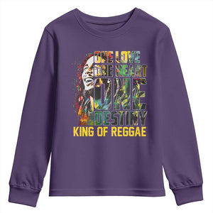 Legend Bob Youth Sweatshirt One Love Heart Destiny King Of Reggae TS11 Purple Print Your Wear