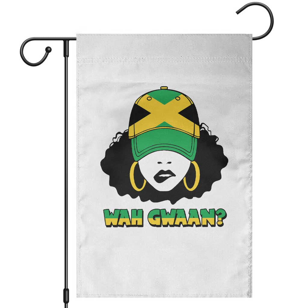 Jamaican Girl Garden Flag Wah Gwaan Jamaica Flag TS11 White Print Your Wear