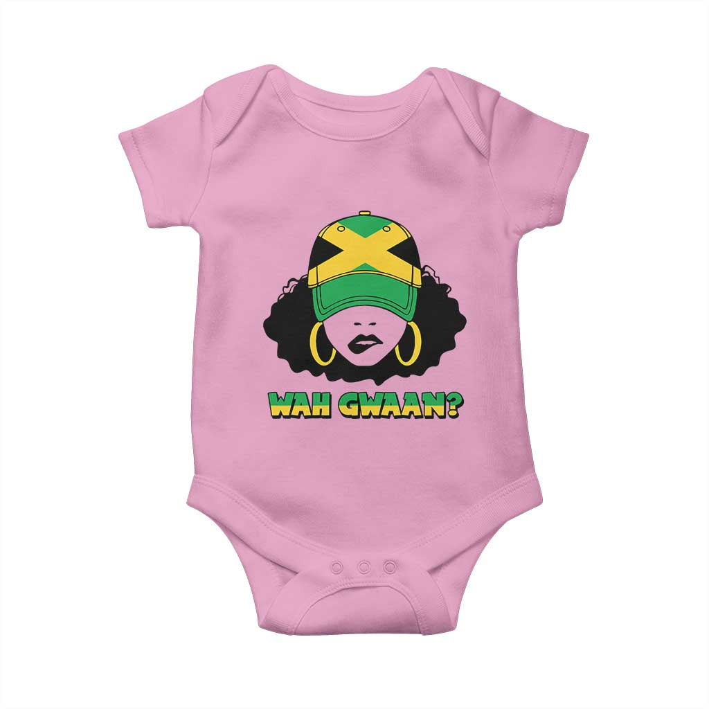 Jamaican Girl Baby Onesie Wah Gwaan Jamaica Flag TS11 Light Pink Print Your Wear