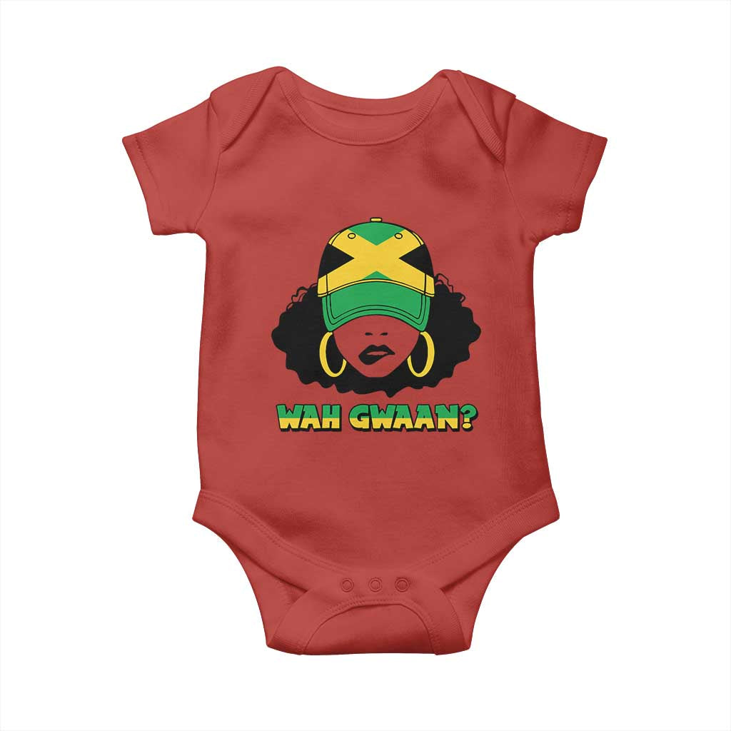 Jamaican Girl Baby Onesie Wah Gwaan Jamaica Flag TS11 Red Print Your Wear