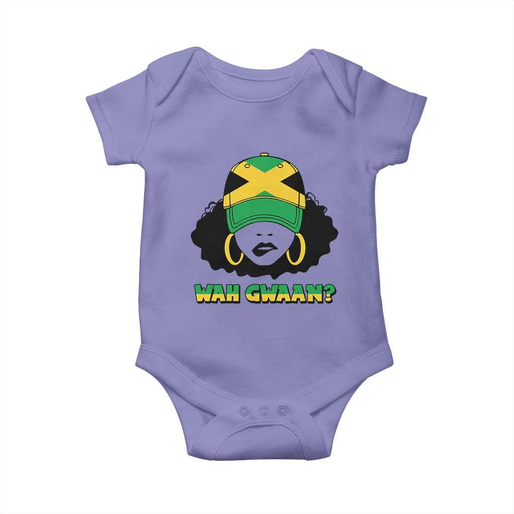 Jamaican Girl Baby Onesie Wah Gwaan Jamaica Flag TS11 Violet Print Your Wear