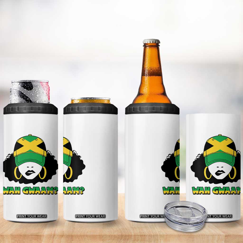 Jamaican Girl 4 in 1 Can Cooler Tumbler Wah Gwaan Jamaica Flag TS11 Print Your Wear