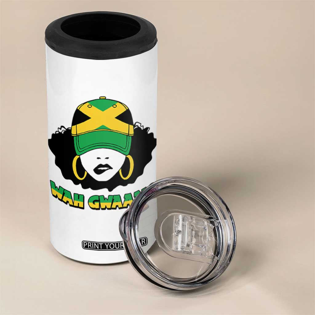 Jamaican Girl 4 in 1 Can Cooler Tumbler Wah Gwaan Jamaica Flag TS11 Print Your Wear