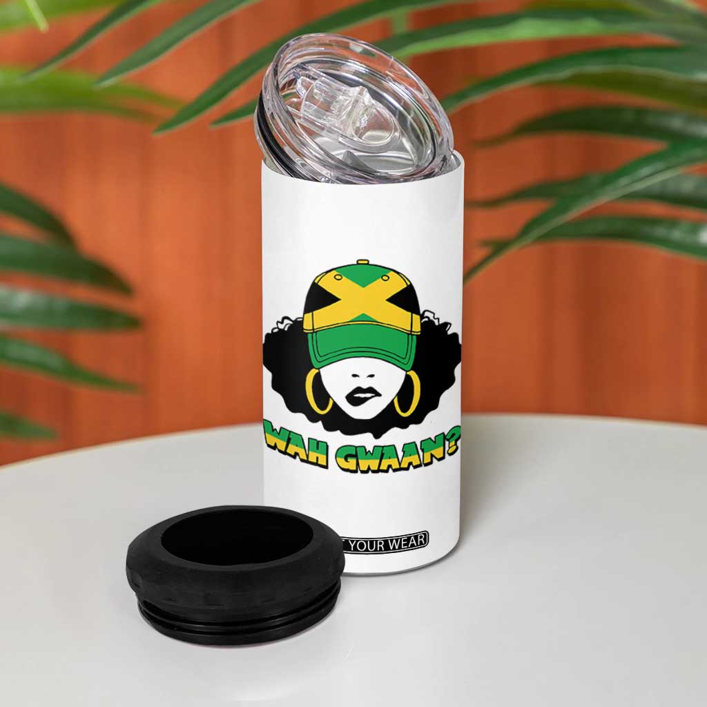 Jamaican Girl 4 in 1 Can Cooler Tumbler Wah Gwaan Jamaica Flag TS11 Print Your Wear