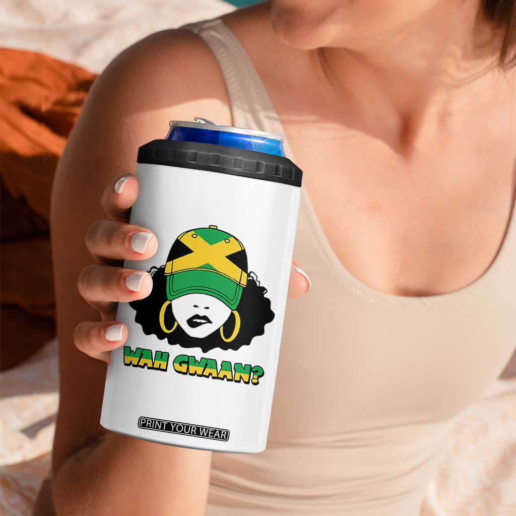 Jamaican Girl 4 in 1 Can Cooler Tumbler Wah Gwaan Jamaica Flag TS11 Print Your Wear