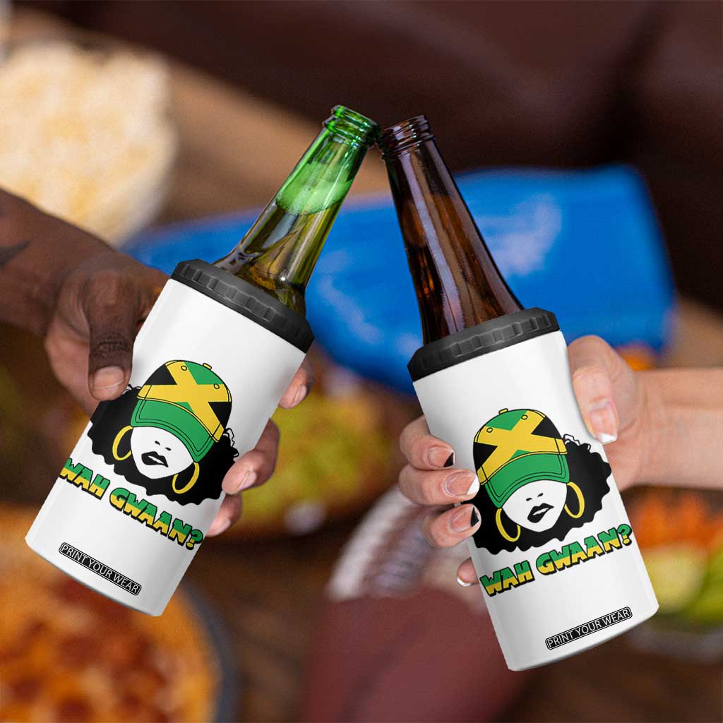 Jamaican Girl 4 in 1 Can Cooler Tumbler Wah Gwaan Jamaica Flag TS11 Print Your Wear