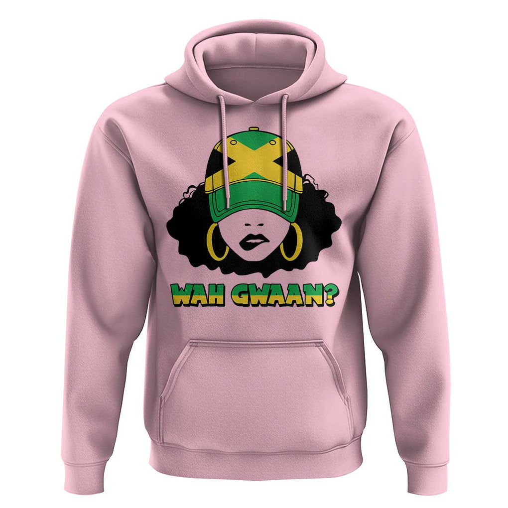 Jamaican Girl Hoodie Wah Gwaan Jamaica Flag TS11 Light Pink Print Your Wear