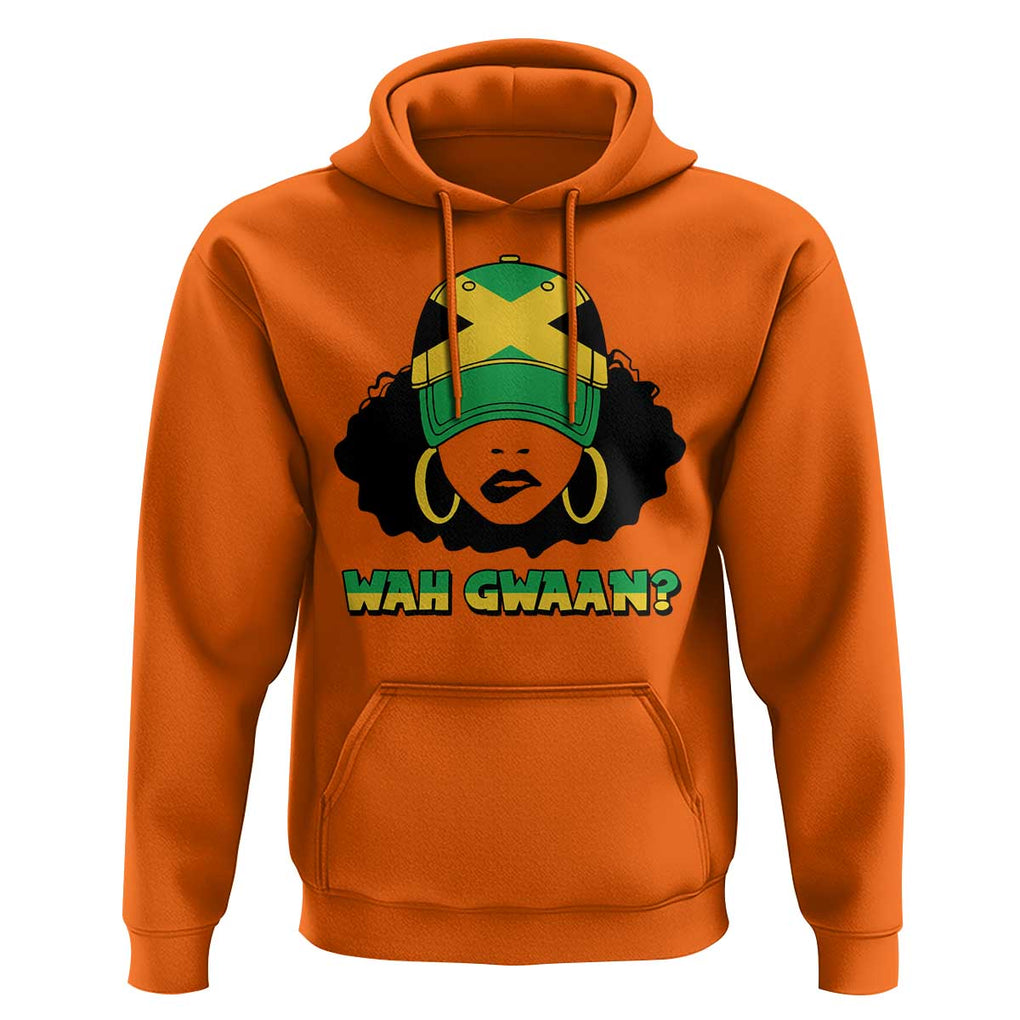 Jamaican Girl Hoodie Wah Gwaan Jamaica Flag TS11 Orange Print Your Wear