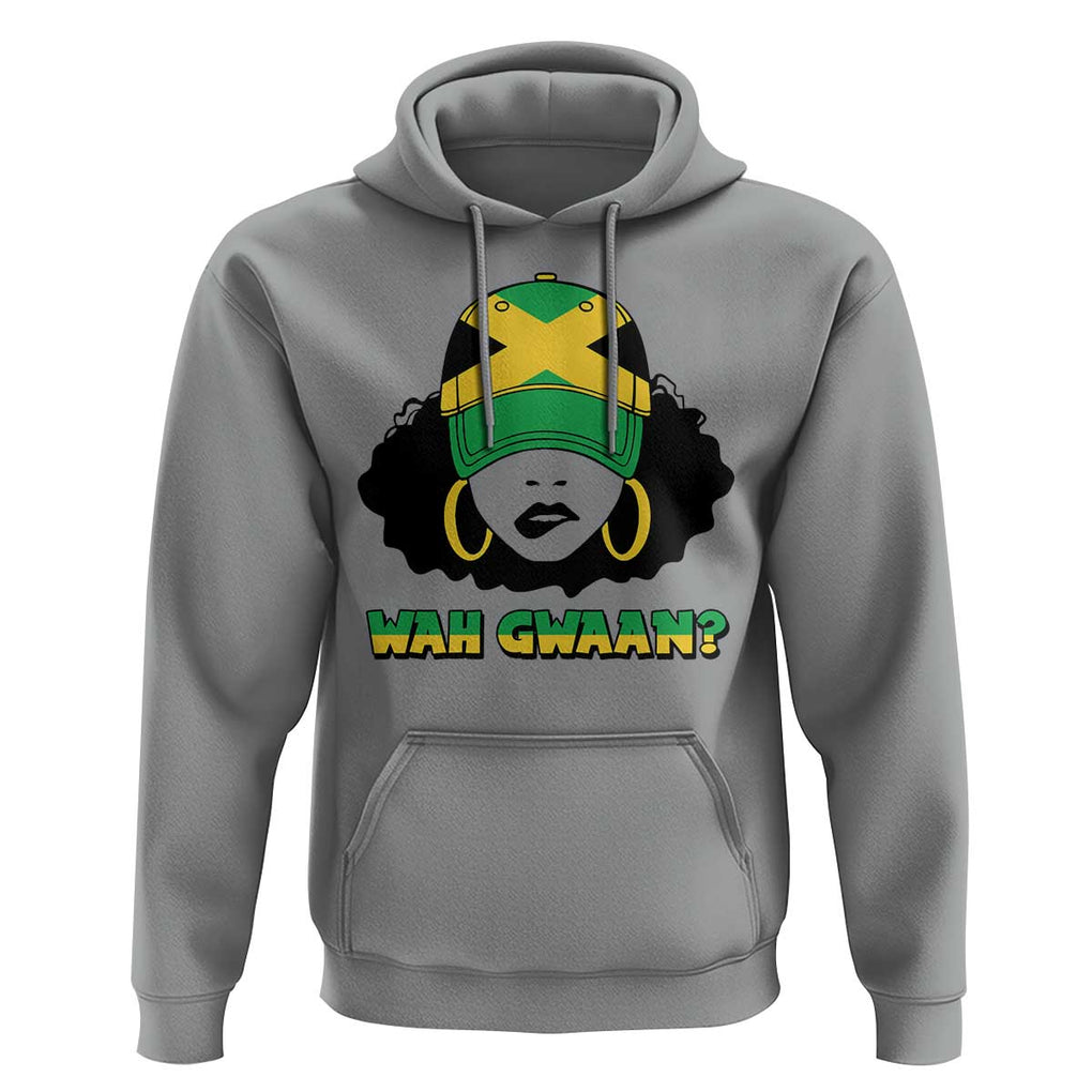Jamaican Girl Hoodie Wah Gwaan Jamaica Flag TS11 Sport Gray Print Your Wear
