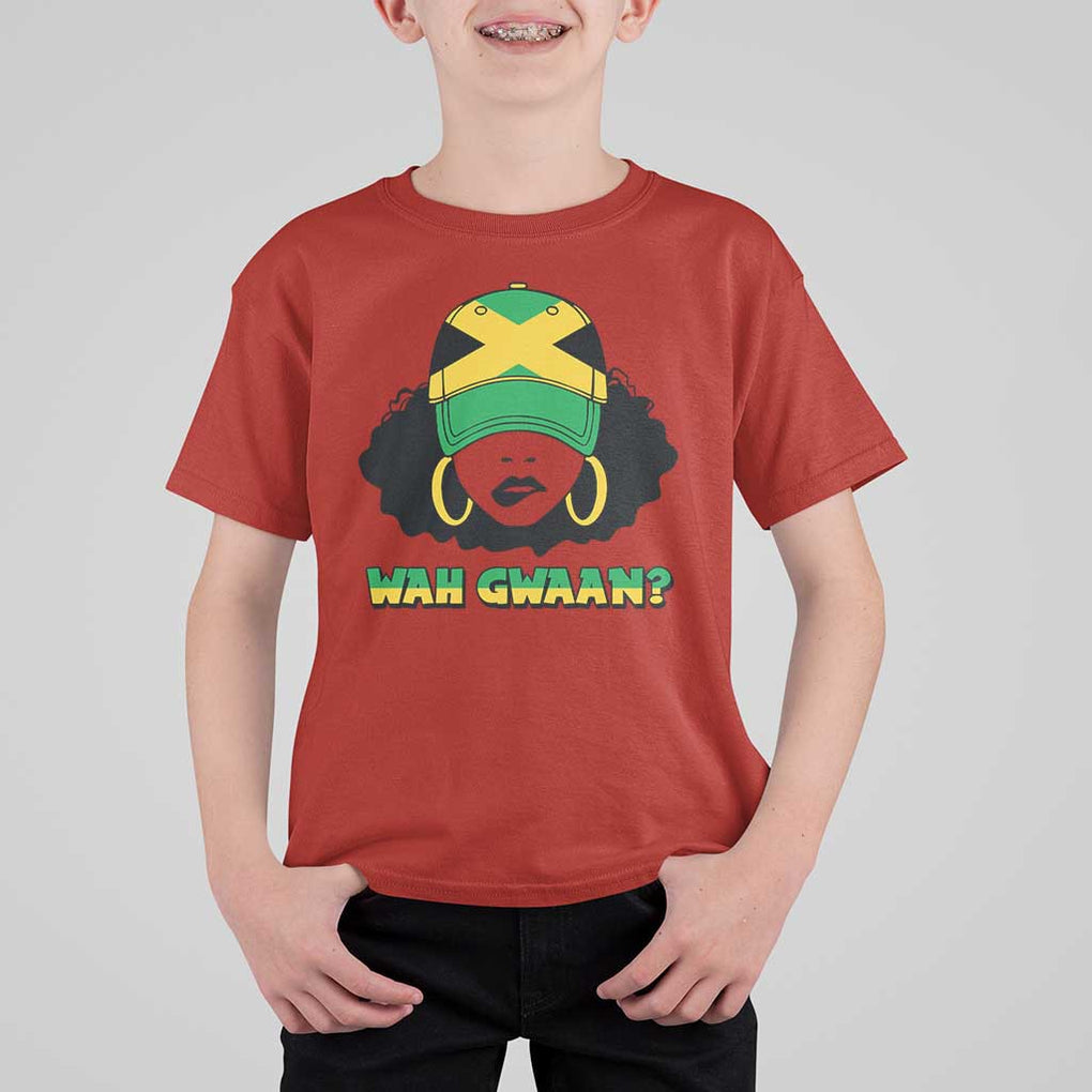 Jamaican Girl T Shirt For Kid Wah Gwaan Jamaica Flag TS11 Red Print Your Wear