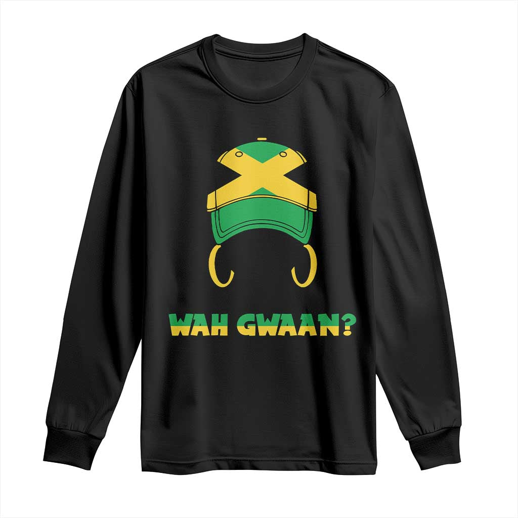 Jamaican Girl Long Sleeve Shirt Wah Gwaan Jamaica Flag TS11 Black Print Your Wear