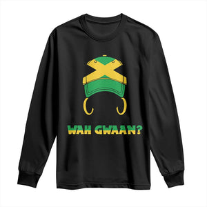 Jamaican Girl Long Sleeve Shirt Wah Gwaan Jamaica Flag TS11 Black Print Your Wear