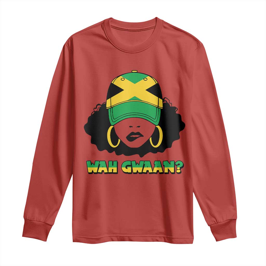 Jamaican Girl Long Sleeve Shirt Wah Gwaan Jamaica Flag TS11 Red Print Your Wear