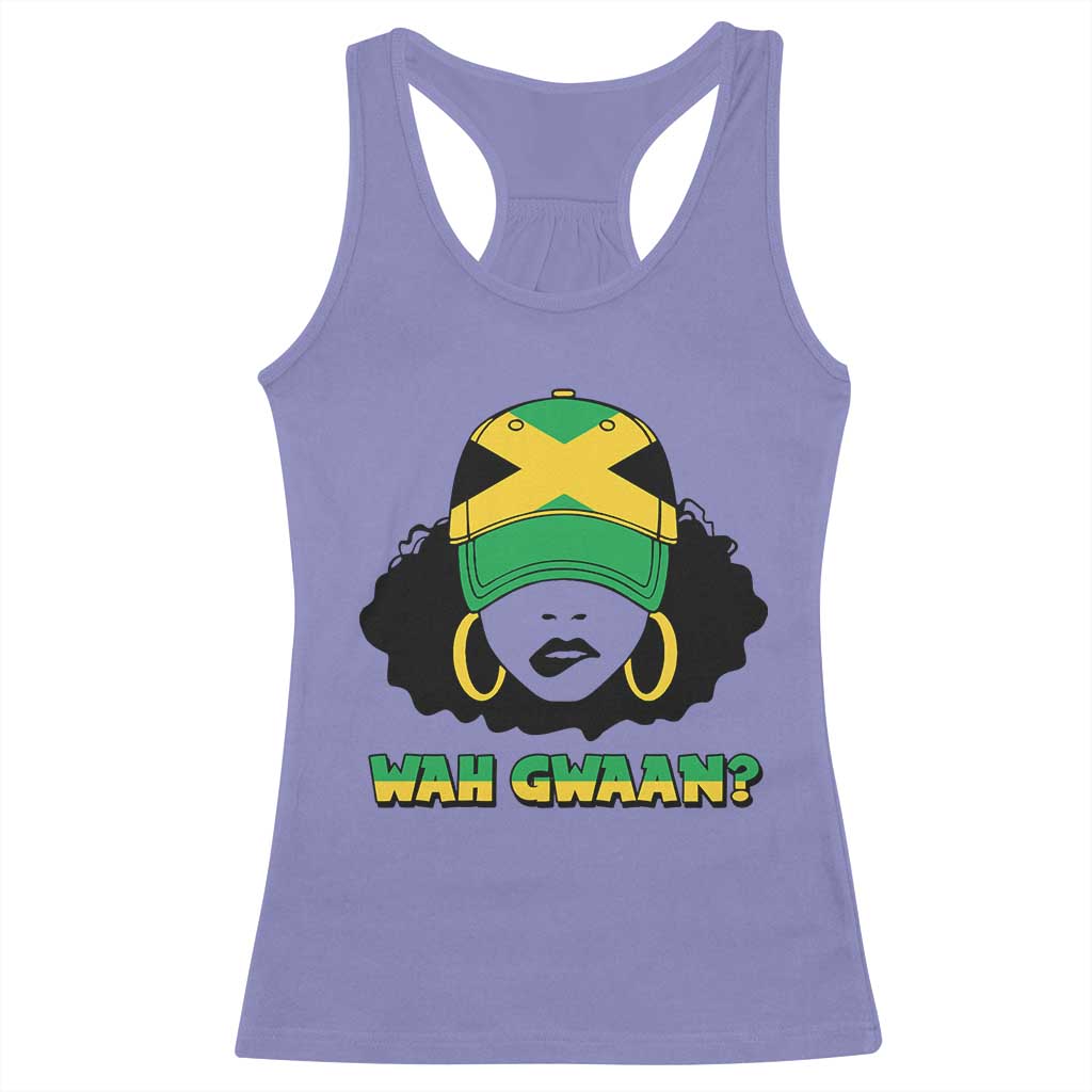 Jamaican Girl Racerback Tank Top Wah Gwaan Jamaica Flag TS11 Violet Print Your Wear