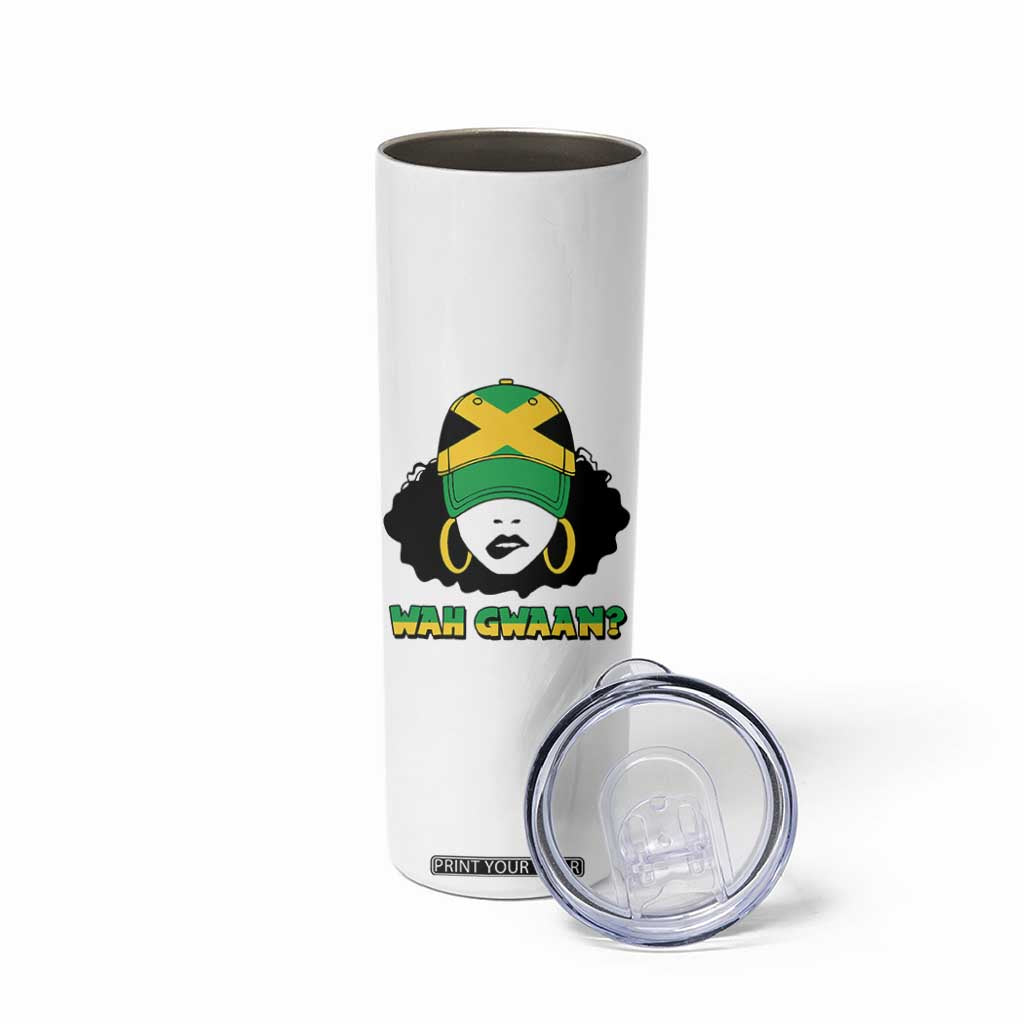 Jamaican Girl Skinny Tumbler Wah Gwaan Jamaica Flag TS11 Print Your Wear
