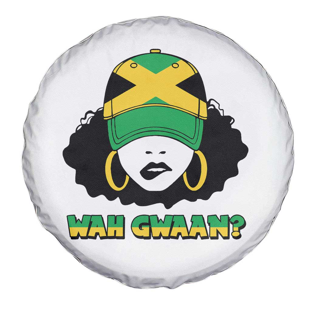Jamaican Girl Spare Tire Cover Wah Gwaan Jamaica Flag TS11 Print Your Wear